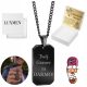  Men's Black Dog Tag with Engraving Chain Armored Steel Gift