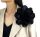  Large Brooch FLOWER FLOWER BLACK BLACK ROSE SATIN FLOWER PIN 20cm