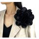  Large Brooch FLOWER FLOWER BLACK BLACK ROSE SATIN FLOWER PIN 20cm