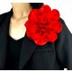  Large Brooch FLOWER FLOWER red SATIN ROSE FLOWER PIN 20cm