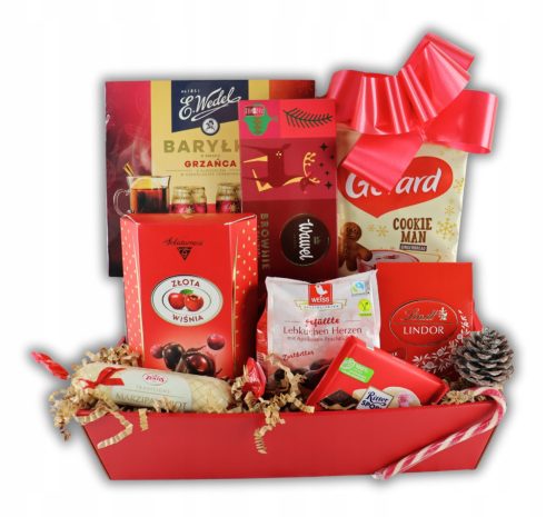  Christmas Basket Red Bow Christmas gift package baskets