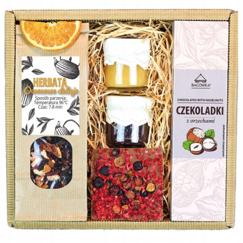  GIFT BOX BASKET Gift KRAFT Gift Tea Chocolate Honey