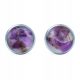  ROUND STUD EARRINGS FLOWER SEA TREES IN RESIN FREE DEDICATION