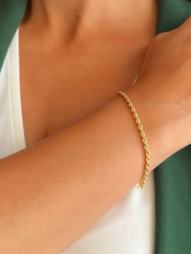  BEAUTIFUL GOLD BRACELET pr.585 THICK KORDEL