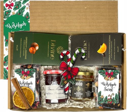  GIFT BASKET LARGE SET OF TEA HONEY JAM CHOCOLATES CHRISTMAS BOX