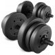  Dumbbells 20kg Adjustable Bituminous Exercise Set for Gym 2x10kg