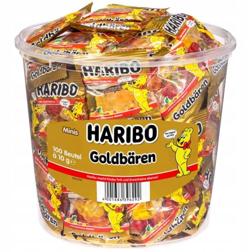  HARIBO GUMMIES LARGE PACK 100 PCS HALLOWEEN 1000G FRUIT BEARS MINI