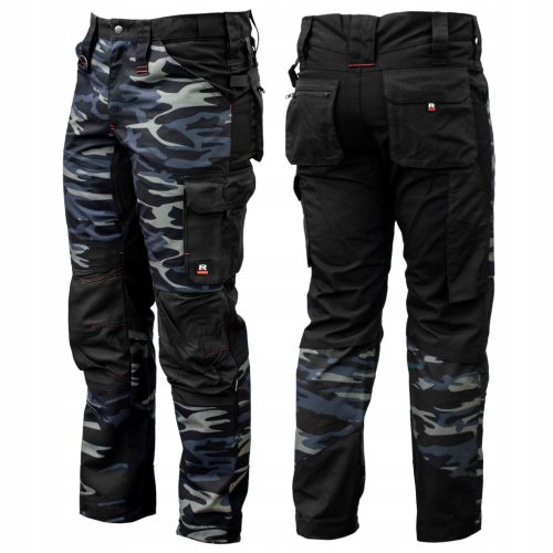  MEN'S WORK TROUSERS CAMO ELASTIC CROTCH STRONG COMBAT PANTS REINFORCED STRETCH