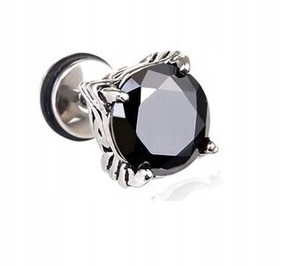  MEN'S EARRING ZIRCONIA BLACK 1 SHOOT FP 909