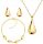  GOLD JEWELRY SET DROPS TEARFLOWERS SET 925 GOLD PLATED SILVER