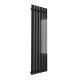  VERTICAL ELECTRIC RADIATOR-R6 1800/450 BLACK GLOSS+900W BLACK HEATER