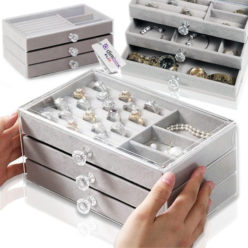  ORGANIZER COSMETICS BOX JEWELRY BOX GREY