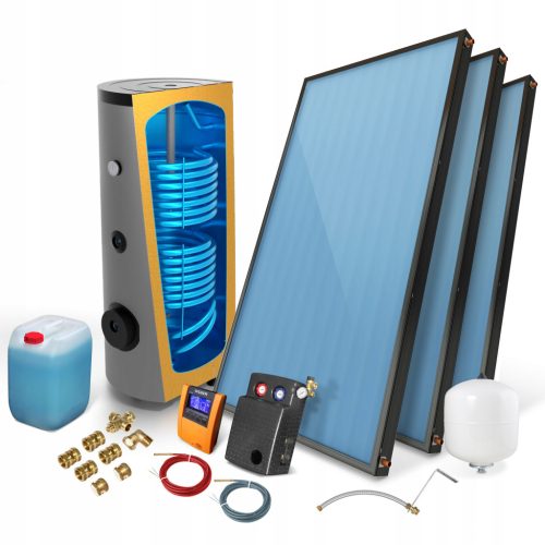  PREMIUM solar set, 3 x 2.85 solar collector with 400l tank