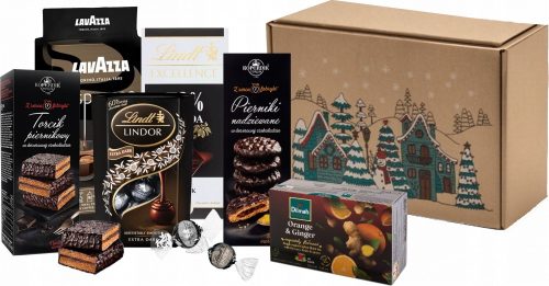  Christmas Package Set Coffee + Tea + Sweets Christmas Cardboard Box