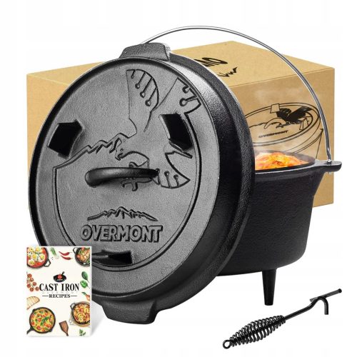  Overmont 5.7 l Standing Cauldron Cast Iron Dutch Oven
