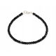  Bracelet natural BLACK TOURMALINE Szerl faceted cubes 3mm