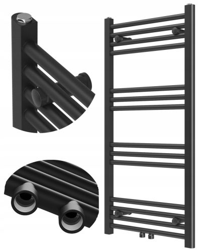  BATHROOM RADIATOR MODERN LADDER BLACK 100x50 cm RAVEN