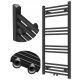  BATHROOM RADIATOR MODERN LADDER BLACK 100x50 cm RAVEN