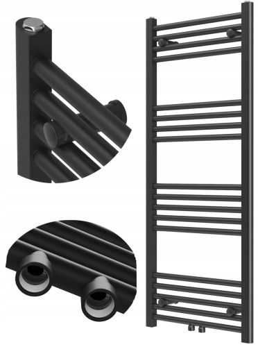  BATHROOM RADIATOR MODERN LADDER BLACK 120x50 cm RAVEN