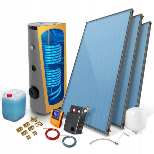  Solar set, solar collector 3 x ECO 2.5 with 400 l tank.