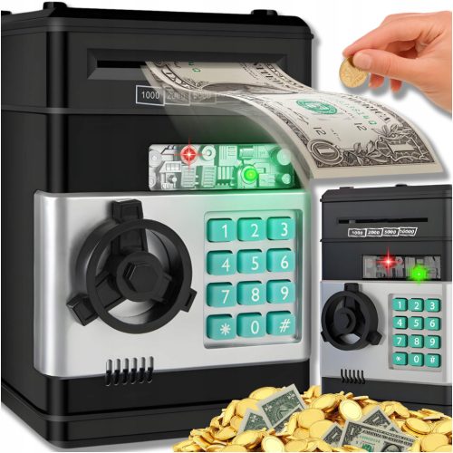  SAFE MONEY BOX ATM FOR COINS BANKNOTES MONEY PIN