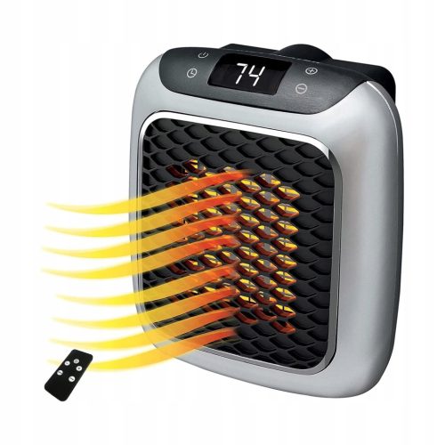  Portable heater, gray, with fan, temperature control