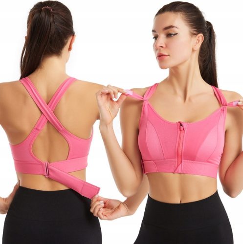  Bra Brassiere With Zipper Fitness Top Sport Bra