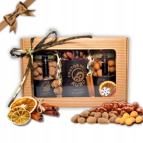  GIFT SET - CHOCOLATE NUTS, CARAMEL ALMONDS - HOLIDAYS, BASKET