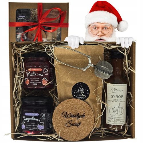  BASKET GIFT SET MEGA BOX CHRISTMAS SYRUP JAM TEA CHRISTMAS
