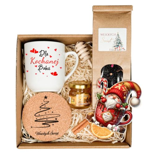  GIFT BASKET Gift for Grandma for Christmas SET Tea Honey Mug