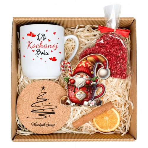  GIFT BASKET Gift for Grandma for Christmas MUG CHOCOLATE COASTER