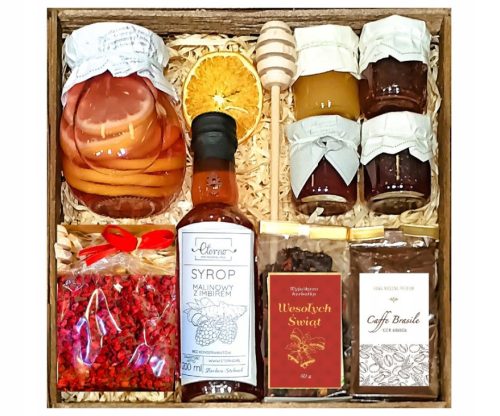  GIFT BASKET GIFT TEA HONEY SYRUP RASPBERRY COFFEE FOR CHRISTMAS