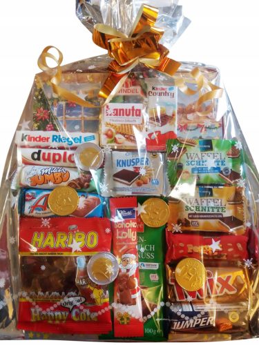  A package of sweets as a gift with wishes for a child Easter