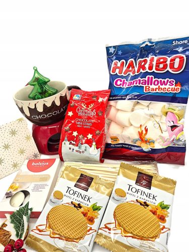  MEGA Fondue Set Mug Christmas Chocolate Marshmallows Candles + CARD