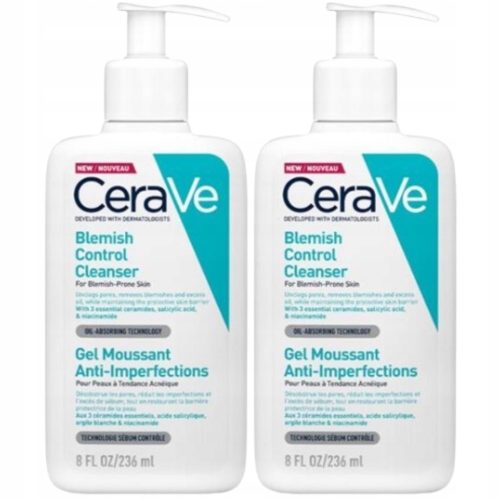 CeraVe Blemish Control Gel Cleanser, Dual Pack, 236ml Each - Fight Acne and Oiliness