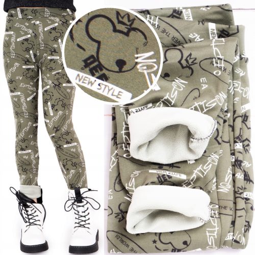  Fur lined children's leggings Girls' leggings THICK FLEECE