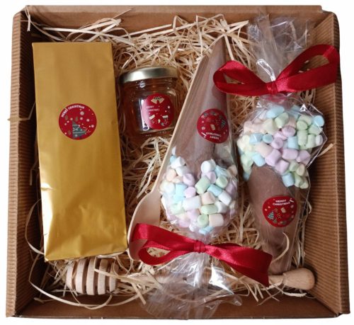  BOX BASKET GIFT SET GIFT HONEY TEA HOT CHOCOLATE MARSHMALLOWS HIT