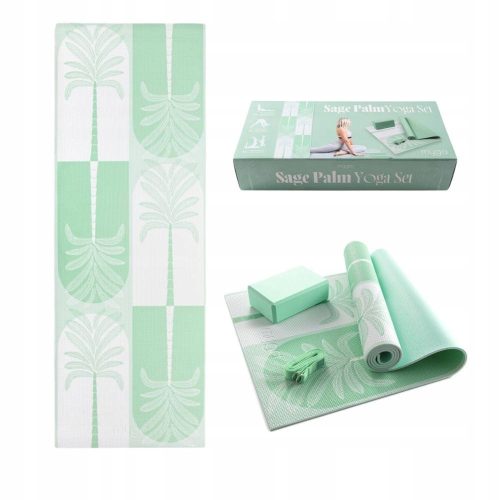  Myga Sage Palm Yoga Set: Mat, Block, Strap