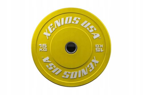  Xenios USA Weight plate rubber yellow with steel ring 5cm 15kg