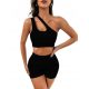  SHEIN WOMEN'S BLACK STRIPED SPORT SET L5A