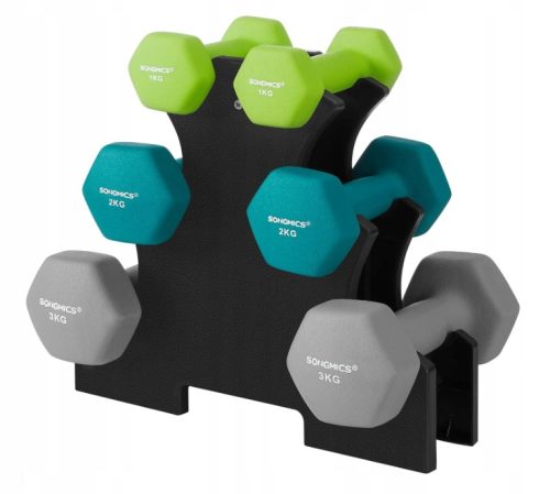  Songmics rubberized dumbbells set of 7