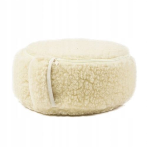  POUF FOR MEDITATION AND YOGA MADE OF ECRU MERINOS WOOL - NATURAL PILLOW