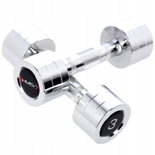  Chrome Dumbbells 2 x 3 Kg For Exercises Training Barbells HMS Weights