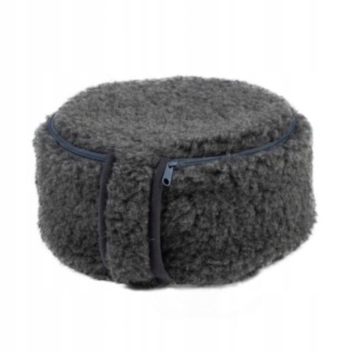  MEDITATING AND YOGA POUF MADE OF MERINOS WOOL GRAPHITE - NATURAL PILLOW