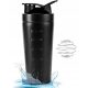  PROTEIN SHAKER BOTTLE 750 ML STAINLESS STEEL EACHPT BLACK