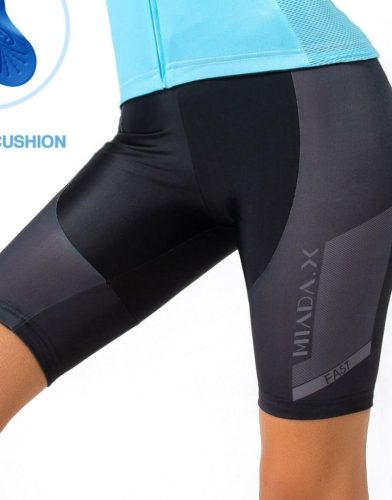  BLACK ELASTIC SPORT CYCLING SHORTS WITH PADDING SHEIN M