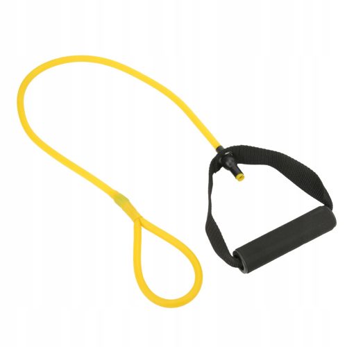  Yellow resistance band for arm strengthening exercises