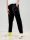  BLACK SPORTS TROUSERS LONG STRAIGHT LEG POCKETS PATCH SHEIN M