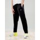  BLACK SPORTS TROUSERS LONG STRAIGHT LEG POCKETS PATCH SHEIN M