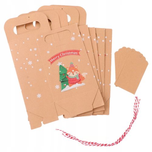  KRAFT PAPER BAGS FOR CHRISTMAS GIFT WITH SWEETS THEME 24 PCS.